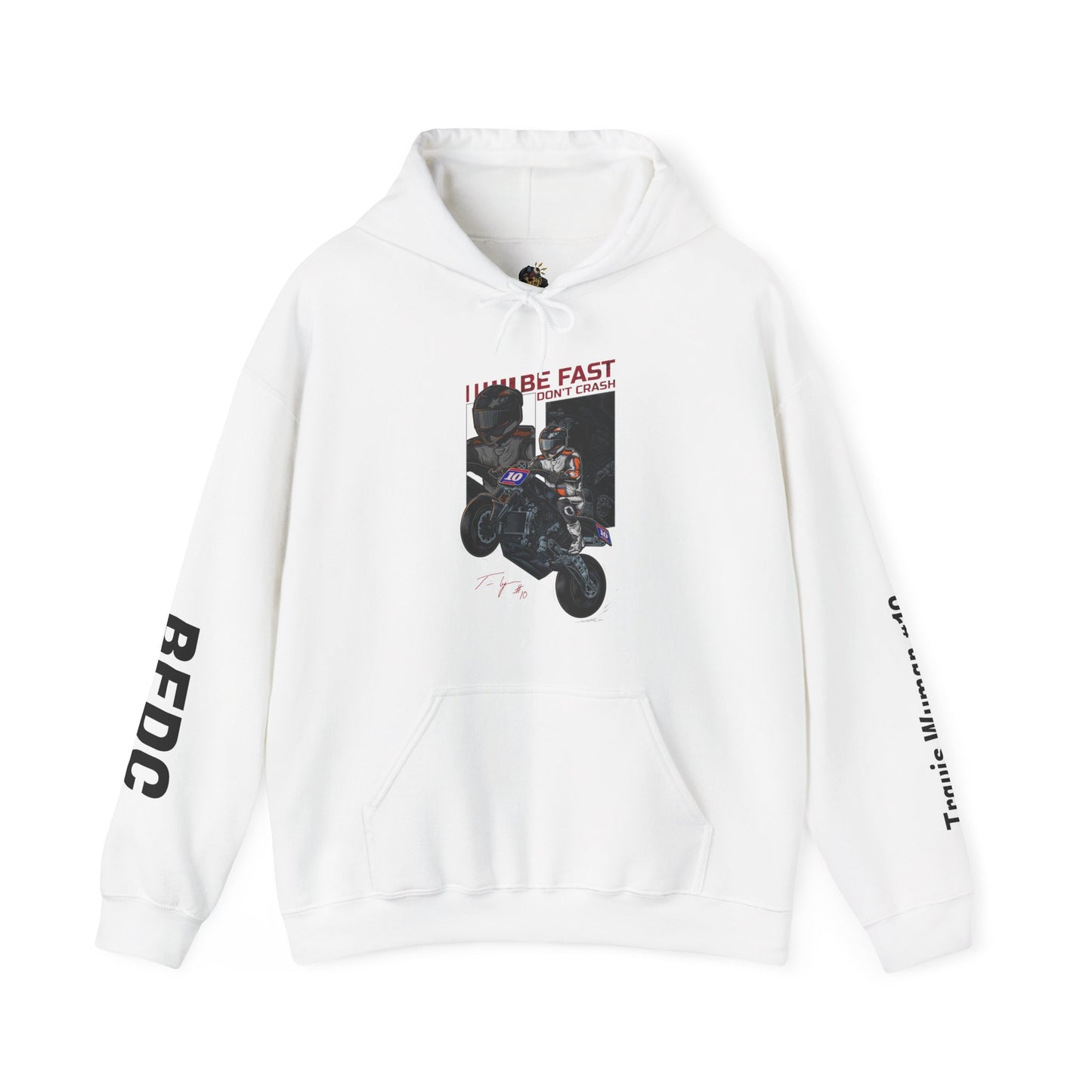 Travis Wyman #10 BFDC RACING SLEEVE Hoodie - Design FRONT