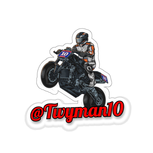 Travis Wyman #10 Die Cut Stickers
