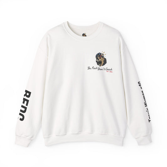 Travis Wyman #10 BFDC Racing Crewneck Sweatshirt - Design Back (WHITE)